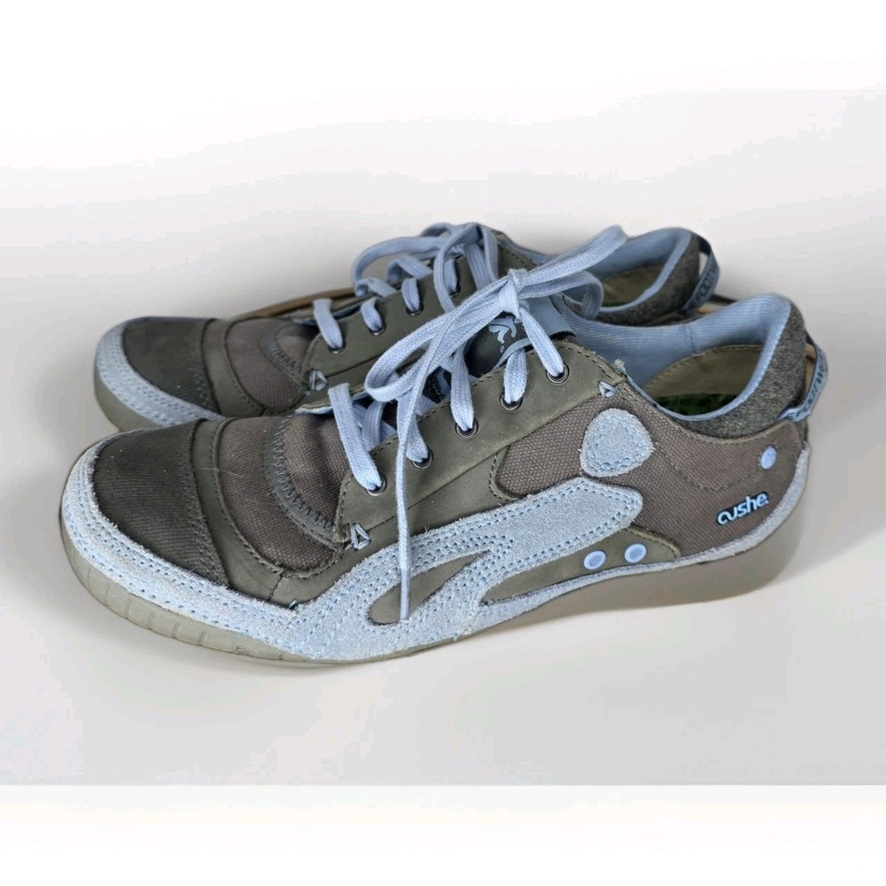 Cueshe Boutique Sneak Shoes Wmns 9 Blue Gray Lace Up Low Top Comfort Casual Read